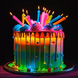 Neon Birthday Cake Neon Birthday Cake