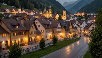 Enchanting Village at Dusk Enchanting Village at Dusk