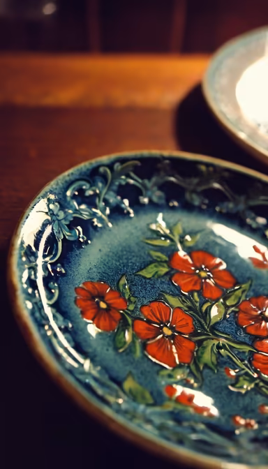 Vintage Floral Plate