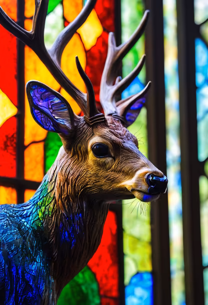 Stained Glass Deer