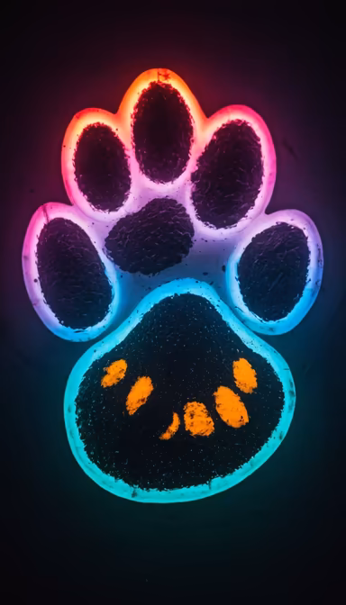 Neon Paw Print
