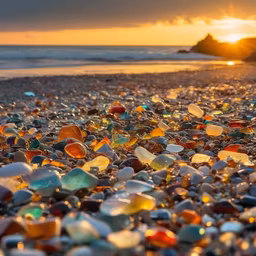 Glass Beach at Sunset Glass Beach at Sunset