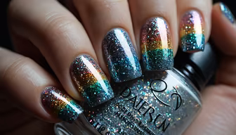 Rainbow Glitter Nails Rainbow Glitter Nails