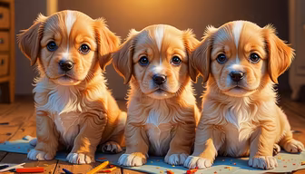 Three Little Pups Three Little Pups